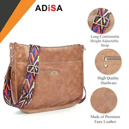 adisa trendy hobo shoulder handbag for women and girls with crossbody sling belt (AD4082) image 3