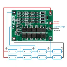 QCCAN 4S 40A 14.8V 16.8V Li-ion Lithium Battery Protection Board PCB BMS Charger Protection Circuit for Drill Motor (4S 40A) image 4