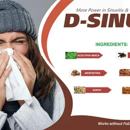 generic D-Sinus Tablets - 30 Tablets, Ayurvedic Medicine for Sinusitis, cold, running nose, chest congestion, stuffy nose for kids and adults image 3