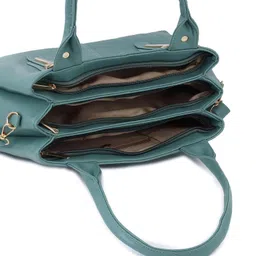 ZODIF Womens Cute Stylish Hand/Sling Leather Handbag, Shoulder Bag with Chevron Pattern, Gold Metal Accents, Detachable Strap image 5