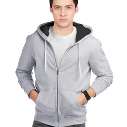 fanideaz Men's Cotton Hooded Sweatshirt with Zip image 1