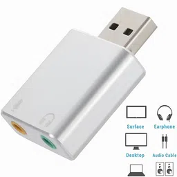 BLACK CROWN USB Audio Adapter, USB to 3.5mm Jack Audio Adapter, External USB Stereo Sound Card 3.5mm Headset and Microphone Jack for Windows, Mak, Lin-UX, Laptop, PC, etc.(Multi-Color) image 3