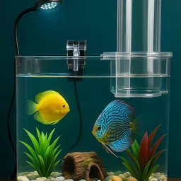 rizopets Aquarium Kit with LED Nano Lamp 2.5W, Hang-on Filter 3W, Decorative Hydroponic quarium Mini Fish Tank Guppies, Shrimp, Polycarbonate Material, Suitable for Home, Living Room and Office image 3