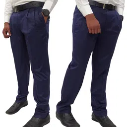 clavelite ClaveliteMens Regular fit Formal Pleat Front Trouser - Polyester Blend Gents Dress Pants image 2