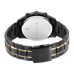 titan Black and Gold Gray Dial Analog Stainless Steel Strap Watch for Men-NS1805KM03/NT1805KM03 image 4