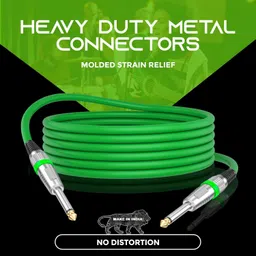 SeCro 6.35mm Guitar Cable Premium 6.35mm Mono Jack 1/4" TS Cable Unbalanced Guitar Patch Cords/Instrument Cable Male to Male with Zinc Alloy Housing. (GREEN, 10Feet(3Meter)) image 3