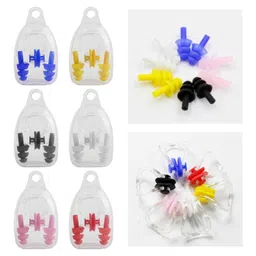 ujeavette UJEAVETTE® 1 Set Silicone Ear Plugs Nose Clip Hearing Protection Waterproof For Adults Blue image 4