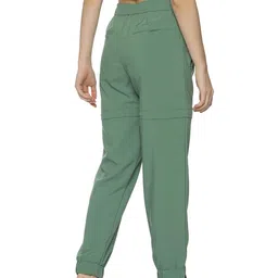 domin8 Women's Solid Detachable Track Pants with Elasticated Drawstring Waist & Zipper Pockets | Stylish Trouser for Women | Lower for Workout, Gym Pants for Women image 5