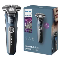 Norelco Male Philips Shaver 5400 Rechargeable Wet And Dry Shaver With Pop-Up Trimmer, S5880/81, Blue image 1