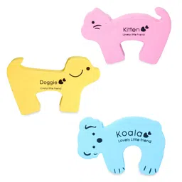 glun GLUN® Animal Shaped Door Stoppers & Guards, Soft Foam Cushion Baby Finger Protector, Prevent Finger Pinch Injuries, Protect Child or Pet from Getting Locked in Room Pack of 3 image 1