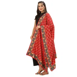 pashtush Womens Dupatta with Embroidered Buttlerflies image 3