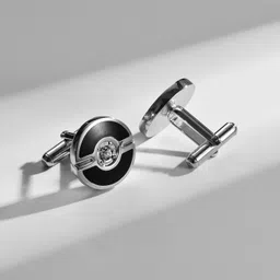 ujoy Modern Men Cufflink Buttons Formal Business Dress Black Cuff Link Set Jewelry Box Packed image 5