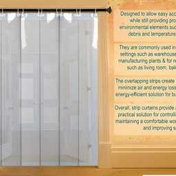 The Furnishing Tree Transparent AC Strip Curtains - Set of 6 (Each Strip: 20.32 cm Width, 7ft Length) 1mm Thickness image 2