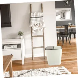 Amosfun Garbage Can Rubbish Bucket Small Retro Toilet Kitchen Waste Container Garbage Bucket Bathroom Recycling Bin Decorative Garbage Bin with Lid Mini White Pp Big Wastebasket Office image 5