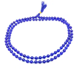 raviour lifestyle Natural Blue hakik mala original Blue agate 108+1 beads mala Blue Agate Stone Chain Neela Hakik Mala Agate Stone Chain for Men and Women image 2