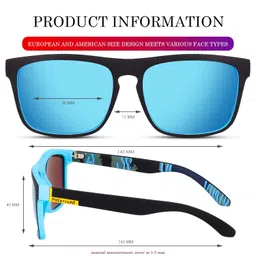 creek Premium Square Polarized Sunglasses | UV Protection Sunglasses | Light Weight, Durable, Matt Finished, Premium Looks | TR90 Sunglasses | Men & Women | Medium image 3