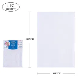 CANFOISON Aida Cloth Big Size 11 Count, White Cross Stitch Fabric, 39 inch by 60 inch image 2