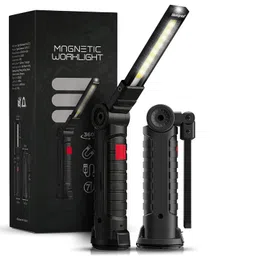 jivamo Portable Emergency Light Rechargeable Torch LED Flashlight with Desk lamp & Camping Lantern with 5 Lighting Modes, Magnetic Base,Hanging Hook & 360°Degree Ambient Light image 1