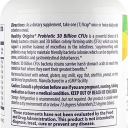 60 Vcaps: Healthy Origins Probiotic 30 Billion CFU's Shelf Stable, 60 Veggie Caps image 3