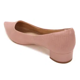 allen solly Women's Dusty Rose Pink Textured Pumps image 2