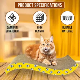 Furrlovers 2 in 1 Reversible Cat Scratcher with cat nip for Cats and Kittens, Pet Scratching Post, Cardboard Scratch Pad, Toys for Cats and Kittens (Wave) image 5