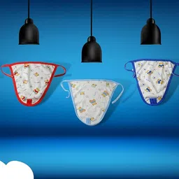 little boo LittleBoo new born Baby's Cotton Cloth Diapers/Langot/nappy U Shaped Washable and Reusable Nappies Teddy Print (Multicolour,0-6 Months) Pack OF 5 image 5