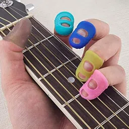 Cute Critters Finger Sleeve, 4/8 PCS Silicone Guitar Thumb Bass Finger Picks Protector Plectrum Anti-Scalding (Random Color) (4pc) image 1