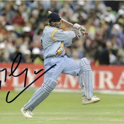 Original Autographed Photo of Indian Cricketer Ajay Jadeja image 1