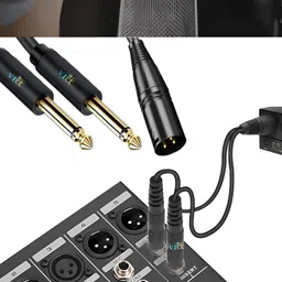 VRCT [ 1.5 Meter XLR 3-Pin Male to 2 x Mono 6.35 Male Cable XLR Male to Dual TS 1/4 Stereo Splitter Cable 3-Pin XLR to Dual 6.35mm Mono Y Splitter Conversion Extension Audio Cable image 3