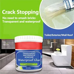 ZHUQUA (Pack Of 1) Waterproof Adhesive Glue, 300gm, with Brush, Transparent, for Roof Leakage, Crack Seal, Water Leakage Solution, Waterproofing for Pipe, Wall, Tiles/*- image 5