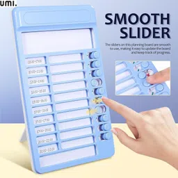 Amazon Brand - Umi Habit Tracker and Kids Chore Chart – Durable Plastic Checklist Board with 15 Detachable Cardstock to-Do List Cards, Reusable Daily Task Planner for Kids and Adults (Blue) image 4