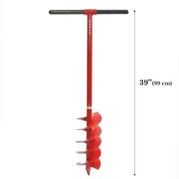 KRUFE Earth Auger Hole Digger - Dual Blades, 6 Inches | Heavy-Duty Earth Auger Machine for Efficient Digging | Ideal Post Hole Digger for Professional and DIY Projects (Red) image 4