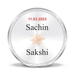 precious moments BIS Hallmarked Personalised Newly Married Anniversary beautiful Silver Coin available in 10/20/50/100 Gram 999 Pure by Acpl. image 2