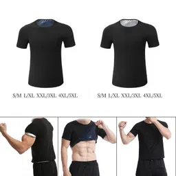 CALANDIS™ Mens Sauna Vest Workout Shirt Burner Shapewear Mens Heat Trapping Sweat Vest blue S/M | Shapewear | Intimates & Sleep | Womens Clothing image 5