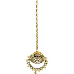 zaveri pearls Gold Toned Glittering with Diamonds Borla Maang Tika for Women - ZPFK5623 image 1