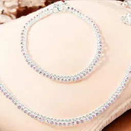 shree shobha collection Silver Anklet Payal For Womens Size - 10.5 inches image 2