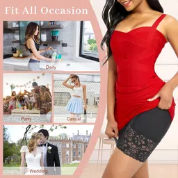 nicsy Women's Underwear Lace Slip Shorts Under Dresses Women Girls Shorts, Underskirt Trousers Anti-Chafing Slip Shorts, Boxer Shorts, Underwear Shorts Pack image 5
