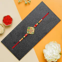 TONKWALAS Multicolor Combo of 5 Rakhi Set for Men with Roli Chawal Best Wishes Greeting Card image 3