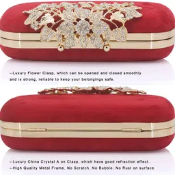 tooba Women's Clutch, Red image 4