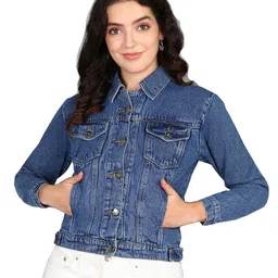 nifty Women's Solid Denim Jacket image 1