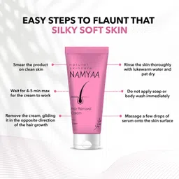Namyaa Hair Removal Cream for Intimate Skin with Free Vitamin C Serum, 60 gram, Pack of 2 image 4