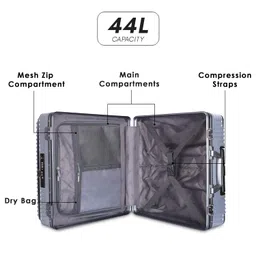 the clownfish Jetsetter Series Carry-On Luggage Polycarbonate Hard Case Suitcase Eight Spinner Wheel 14 Inch Laptop Trolley Bag With Tsa Lock&Usb Charging PortGrey (47 Cm-18.5 Inch), H-47 Centimeters image 5