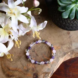 young & forever Gift Natural Reiki Feng-Shui Healing Crystal Gem Stone Crystal Bracelet for Men and Women image 3