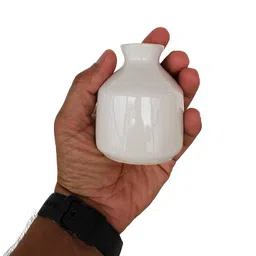 Pure Source India Porcelain Flower Vase Without Flowers, (Length 6.5 cm; Width -6.5 cm; Height - 9.5 cm, Off- White) image 5