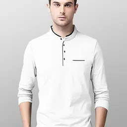 ausk Men's Cotton Henley Neck Full Sleeve Solid Regular Fit T-Shirt image 5