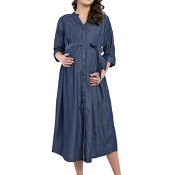 mamma's maternity Women's Knee Length Maternity/Feeding/Nursing Dress image 1