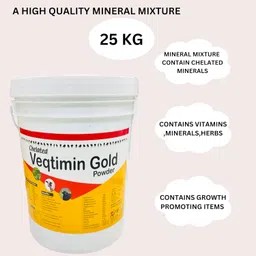 veqtis helthcare Veqtis CHEALATED Mineral Mixture VEQTIMIN Gold (25 KG Bucket) image 2