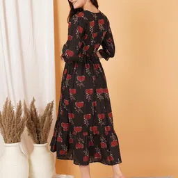 cotland fashions Jaipuri Cotton Printed A-Line Flared Dress for Women image 4
