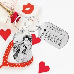bawli booch Customised Photo Engraved Keychain For Loved ones | Best For Gift | Valentine's Day Gift, Birthday Gift | Silver image 4