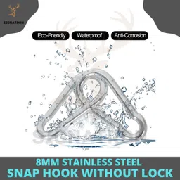 SIGNATRON Stainless Steel Spring Snap Hook Carabiner/Hook Swing Connector/Heavy Duty Multipurpose (Silver) - Pack of 8 image 5